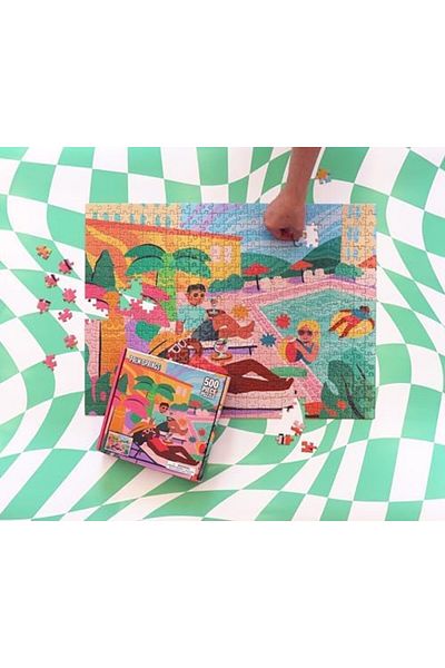 KESS Palm Springs Bold as Love Album Cover Puzzle Frame, Jigsaw Puzzle, 500 Piece