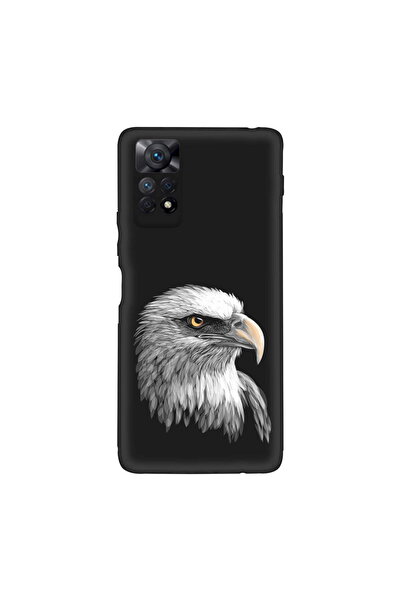 PrintiFy Infinix Note 11 Pro ile Uyumlu Kartal (0214c) Tasarımlı Siyah Lansma...