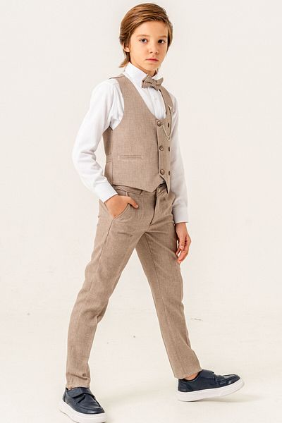 carino's kids Boy's Suit with Linen Vest