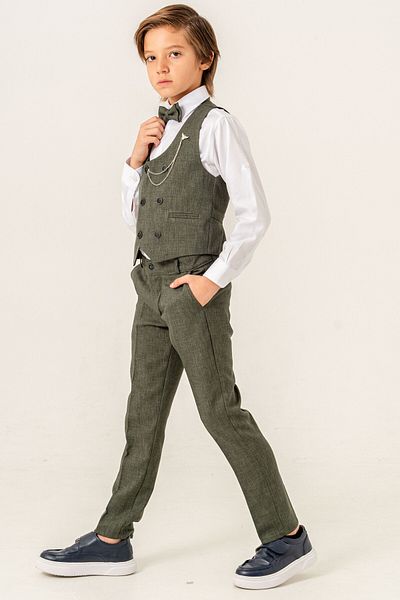 carino's kids Boy's Suit with Linen Vest