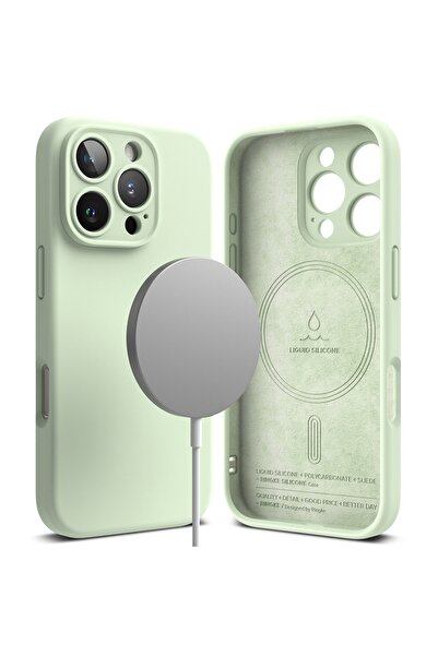 Ringke Husă pentru iPhone 16 Pro - Ringke Silicon Magnetic MagSafe - Mentă moale