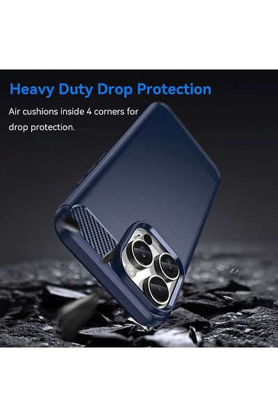 Techsuit Carcasă pentru iPhone 16 Pro Max - Techsuit Carbon Silicone - Albastră
