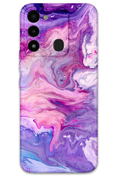 Gramaphone Tecno Spark 8c Uyumlu Mermer Desenli Telefon Kılıfı + Ekran Koruyu...