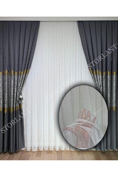 Storlant Slub Bamboo Plain Tulle Curtain 1/3 Πιο πτυχωτό, Δεν απαιτείται σιδέρωμα |   Το μοντέλο που προτιμάται πιο πολύ