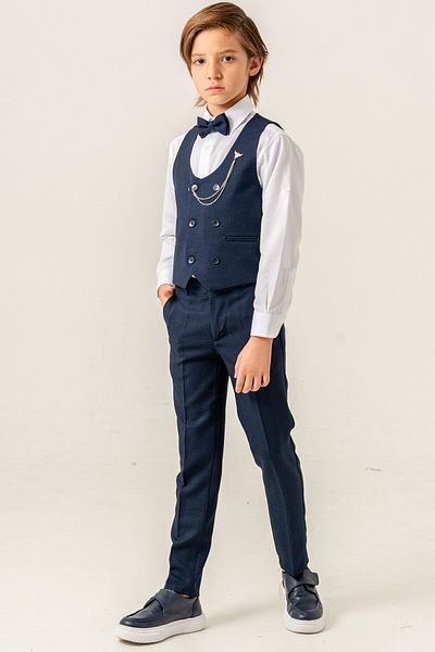carino's kids Boy's Suit with Linen Vest