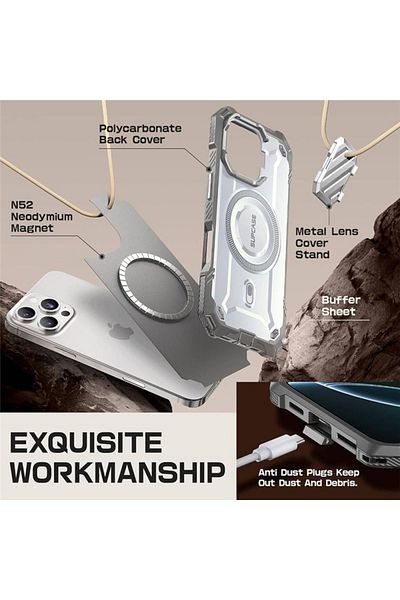 Supcase IPhone 16 Pro Case - Supcase Unicorn Beetle XT MagSafe - White