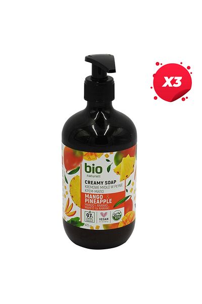 Bio X3 - BIO NATURELL LIQUID SOAP PUMP 473ML MANGO&PINEAAPLE