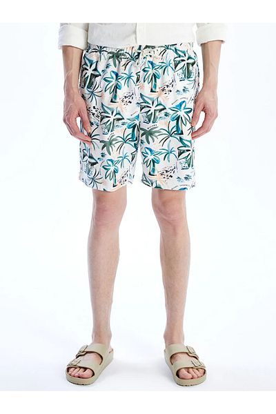 LC Waikiki Xside Men's Beige Short Length Patterned Swim Shorts