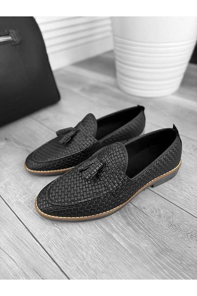 dehaine Men's casual loafers made of vegan leather, 12216, black