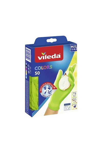 Vileda Disposable gloves, nitrile, Vileda Colors, 50 pcs / box, size M/L