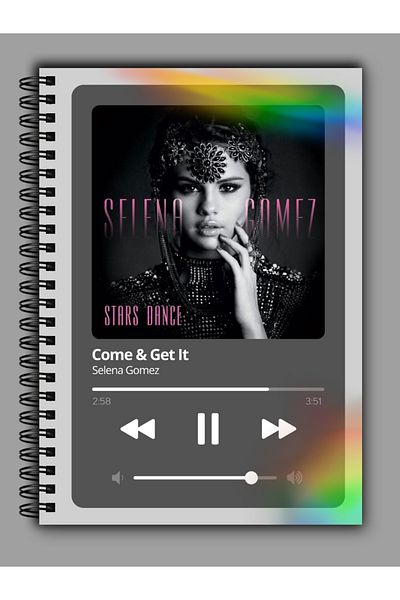 MG Office A5 Notebook - Come and Get It - Selena Gomez - Rainbow Reflective Cover 80 Vellum Pages