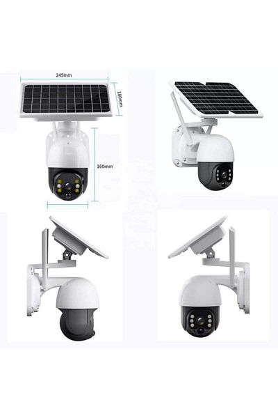 SIKS Solar Video Surveillance Camera, MicroSD Slot, Solar Panel Included, Rotation Through App