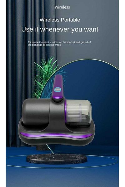 Generic Portable Mini Dust & Mite Remover – Wireless Handheld Vacuum Cleaner for Home, Bed, and Upholstery