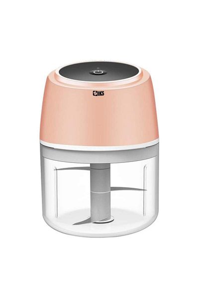 SIKS ® Mini Electric Blender, 3 Blades, USB Charging, Vegetable Chopper, Garlic, 250ml, Pink