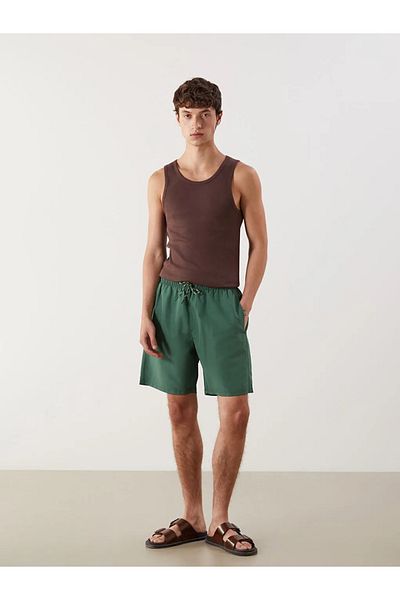LC Waikiki Lcwaikiki Classic Green Knee Length Boy Basic Men's Swim Shorts
