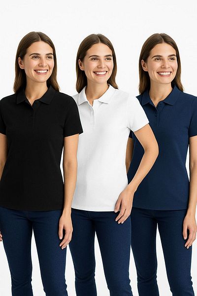 LC Waikiki 3-Piece Standard Fit Polo Neck Women's T-Shirt