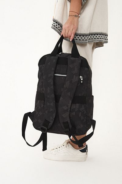 OLDSO Sanmorris Unisex Water Resistant Crinkle Fabric Multi-Eye Laptop School and Backpack 3063