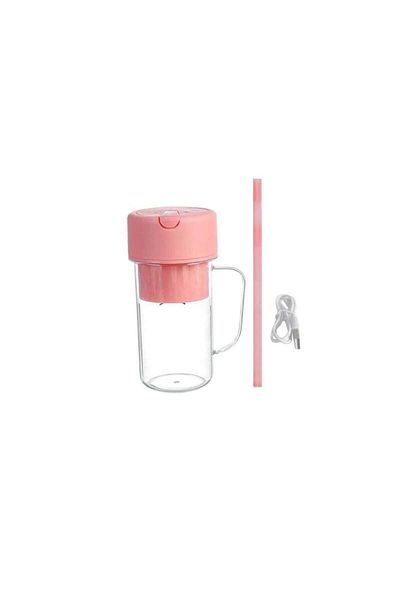 SIKS Portable Blender Cup Type with USB Charging, 6 Blades, 420 ml Capacity, With Silicone Straw