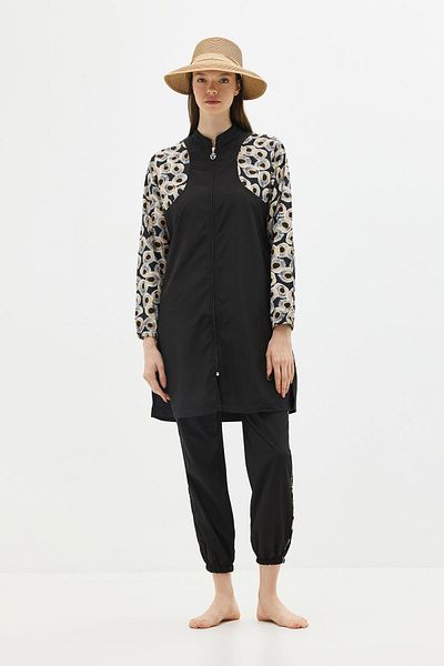 C&City Parachute Fabric 4-Pece Hijab Μαγιό 6168 Μαύρο