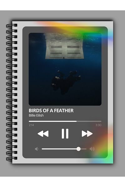 MG Office Caiet A5 - BIRDS OF A FEATHER - Billie Eilish - Copertă Reflexiv Rainbow - 80 File Velin