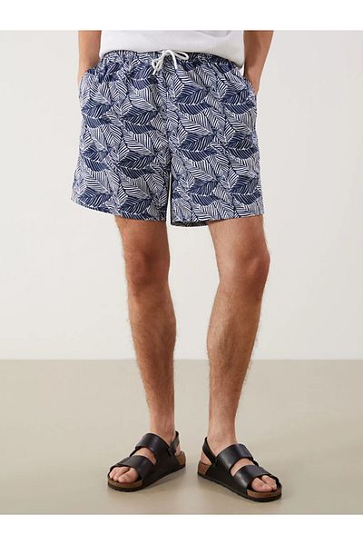 LC Waikiki Lcw Swimwear Navy Blue Short Length Patterned Men's Swim Shorts