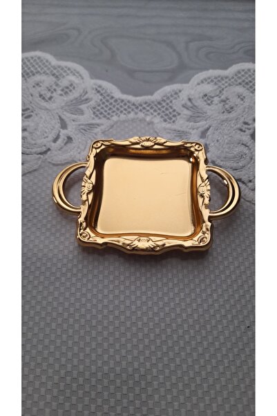 HAZEM 2'li Akrilik Dekoratif Gold Kaplama Makaronluk Kahve Yanı Sunumluk Loku...