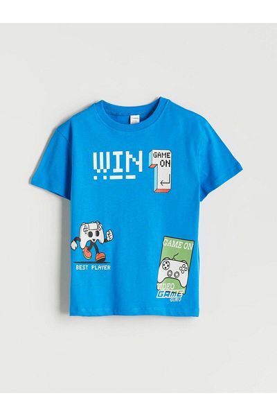 LC Waikiki Tricou pentru băiat cu imprimeu cu gât crew de sezon nou - S5QI06Z1