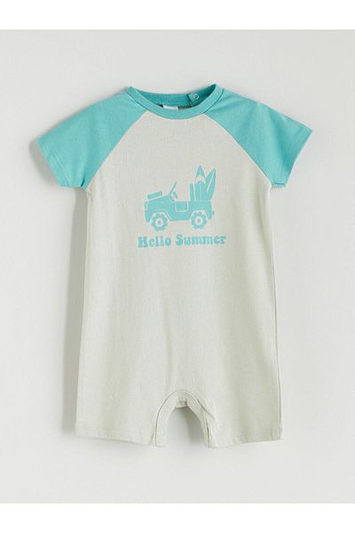 LC Waikiki Crew Neck Baby Boy Combed Cotton Jumpsuit