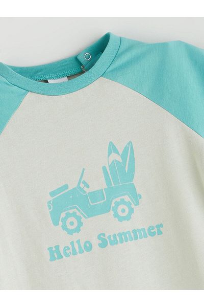 LC Waikiki Crew Neck Baby Boy Combed Cotton Jumpsuit