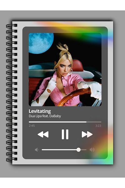 MG Office A5 Notebook - Levitating - Dua Lipa - Reflective Rainbow Cover - 80 Vellum Pages