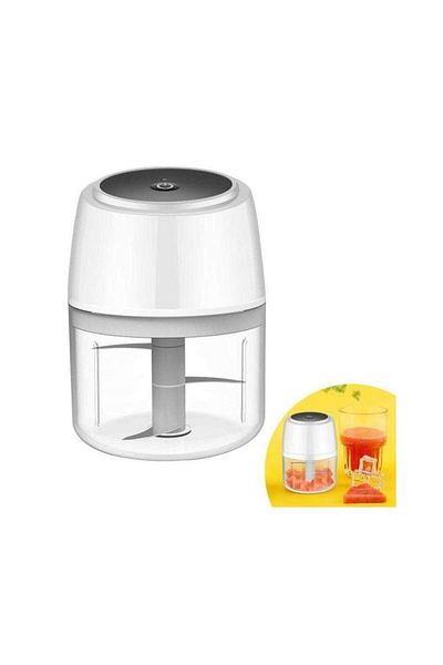 SIKS ® Mini Electric Blender, 3 Blades, USB Charging, Vegetable Chopper, Garlic, 250ml, White