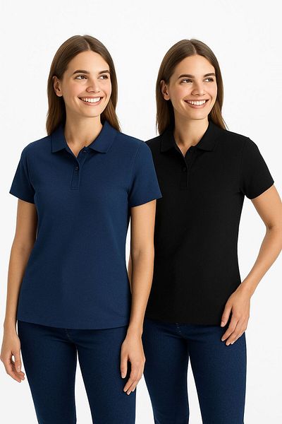 LC Waikiki 2 Pack Standard Fit Polo Neck Women's T-Shirt