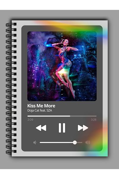 MG Office A5 Notebook - Kiss Me More - Doja Cat - Rainbow Reflective Cover - 80 Vellum Pages