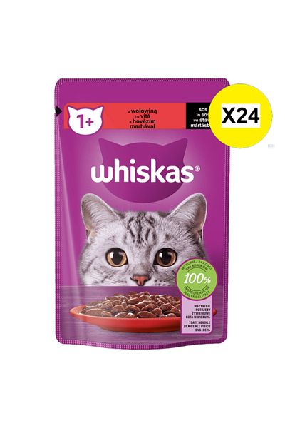 Whiskas X24 - WHISKAS BAG 85G BEEF IN SAUCE