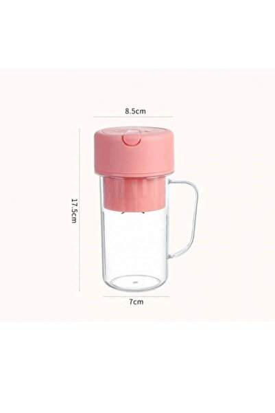 SIKS Blender portabil tip cupă cu încărcare USB, 6 lame, capacitate 420 ml, cu pai din silicon