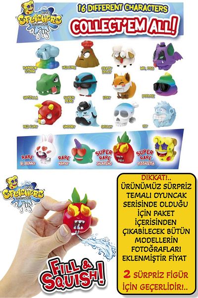 TOYFEST 2 Pcs Surprise Splashers Fill & Squish! Tightness Stress Relief Soft Mini Water Gun