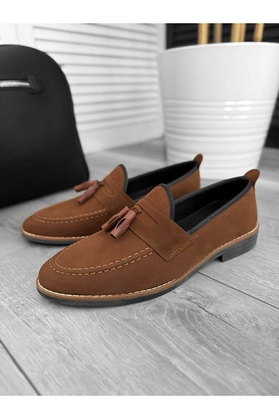 dehaine Men's casual loafers, vegan leather, 12314, brown