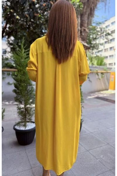 DenizEge L-Side Button Dress Yellow