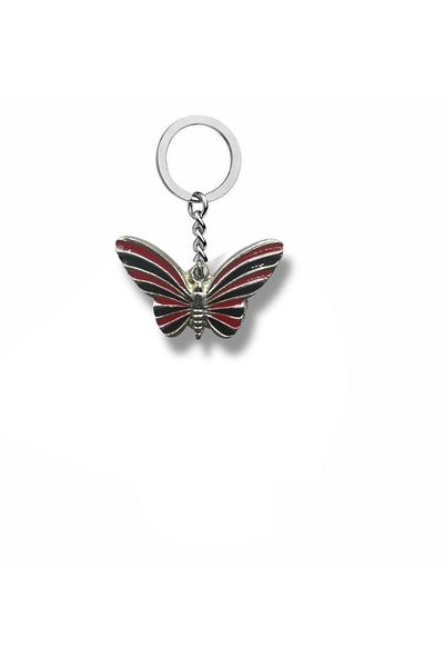 Herşey Nota Red Black Butterfly Figured Unisex Keychain | Stylish and Meaningful Accessory