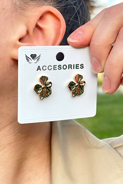 TAKIPORT Minimal Clover Design Gold Color Women's Earrings