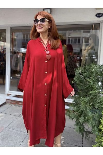 DenizEge Rochie lungă italiană cu mâneci liliac