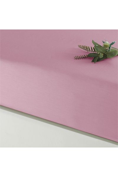 Linens Mix&Match Cotton Satin Double Fitted Sheet Dusty Rose