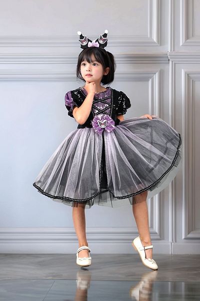 ABİYEKİDS Gown Party Outfit and Performance Dress Costume with Crown