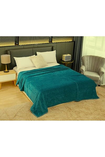 Unicorn Concept Cocolino blanket, diamond pattern, 200x230cm, Turquoise green