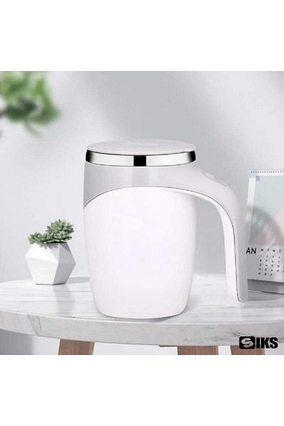 SIKS Smart Magnetic Mug with Self-Stirring, Stainless Steel Coffee Mixer, Capacity 380 ml, Gray