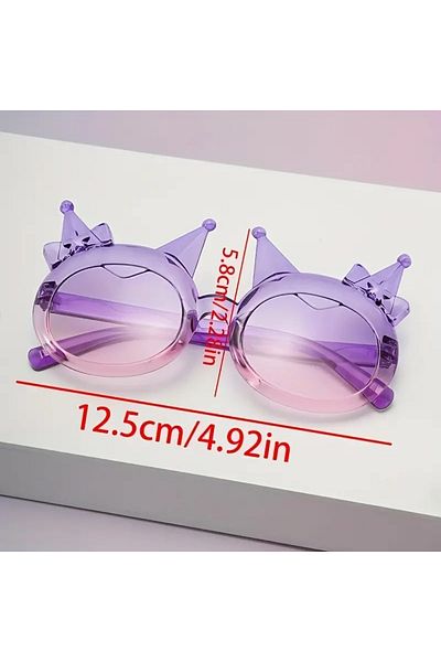 The Cloudish Shop Girl's Glitter Sunglasses Kuromi Purple Pink /Uv400 Protected