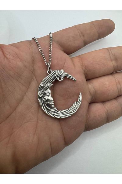 Herşey Nota Unisex Necklace with Moon Figure |   Minimalist Design with 60 cm Chain