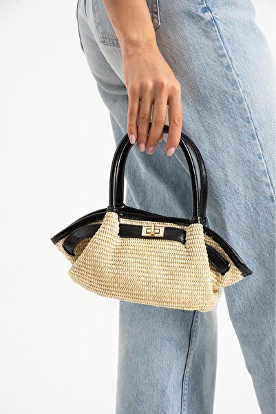 mèche atelier since 2024 Geantă de mână și de umăr din paie Jerry pentru feme...