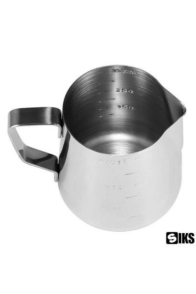 SIKS Graduated Milk Jug, Milk Frothing Latte, Cappuccino, Barista Pitcher Type With Handle, 300 ml