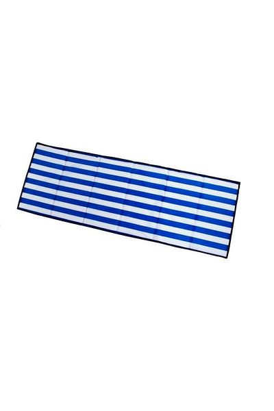 ISO TRADE Beach blanket, with handle, striped pattern, white and blue, 190x70 cm, Isotrade